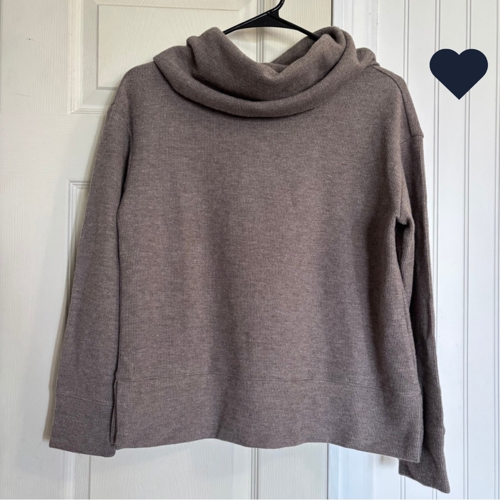 Banana Republic Repreve Cozy Cowl Neck Sweater neutral earth tone